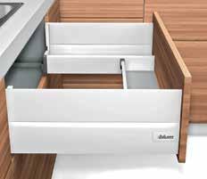 Special drawer designs Ray TANDEM hộp có thiết kế đặc biệt Ngăn kéo dưới chậu rửa SINK UNIT Ngăn kéo dưới chậu rửa có thành hộp nâng cấp chiều cao D - 228 mm SINK UNIT drawer with metal BOXCAP D