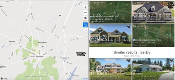 Trang zillow.com: Bạn chỉ cần nhập địa chỉ ngôi nhà cần mua/bán, bạn sẽ có đầy đủ thông tin và hình ảnh về ngôi nhà đó cũng như giá của các ngôi nhà lân cận khách đi máy bay.