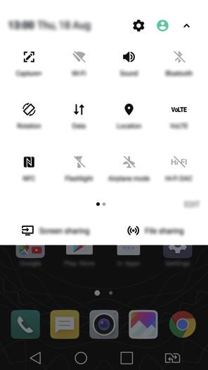 Mute mode is on GPS is on Hotspot is on No SIM card NFC is on Some of these icons may appear differently or may