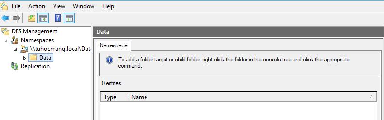 Name: Data Folder Target: Không khai báo gì cả.