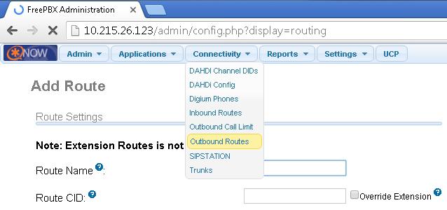 Thiết lập Outgoing Route cho Dialing Extensions rồi liên kết với đường SIP Trunk vừa thiết lập.