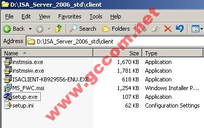 Tại máy PC02 chọn thư mục Client trong Folder cài đặt ISA Server nhấp chọn Setup.