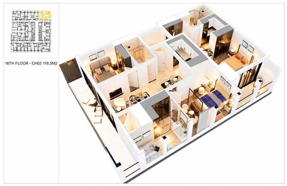 3 m² Phòng Ngủ 02 : 10 m² Phòng Tắm Master : 4.8 m² Phòng Tắm 02 : 3.