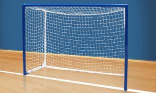 FUTSAL Khung thành futsal Phù hợp với tiêu chuẩn Châu Âu EN 16579 và FIFA. Khung chính làm bằng ống nhôm Ø80mm, sơn tĩnh điện màu xanh biển. Kích thước: 3.00m 