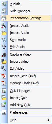 Thiết lập bố trí mặt bằng Trong menu của Adobe Presenter 6, chọn mục