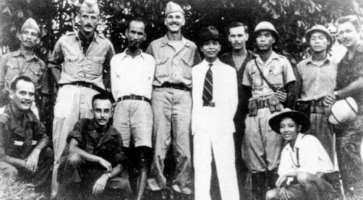 1945. The first line of that declaration is a direct quote from the American version: "All men are created equal Ho Chi Minh and his top general, Vo Nguyen Giap, modeled their war to some extent on