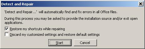 Để sử dụng chức năng này, chọn lệnh Help / Detect and Repair Đóng bảng tính Chức năng phát hiện và sửa lỗi chương