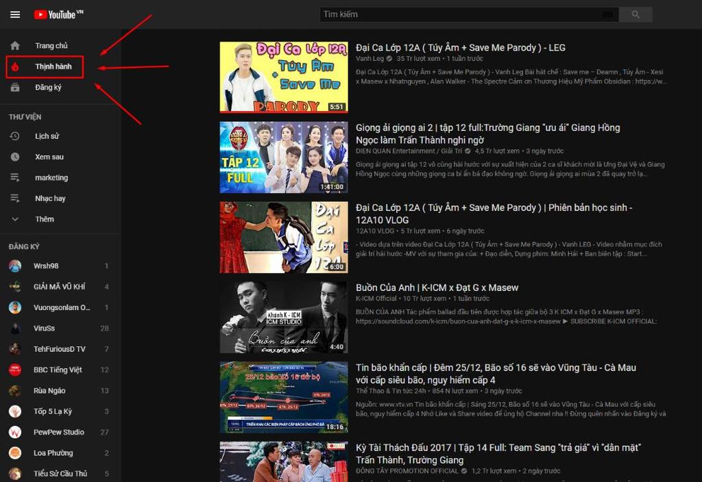 Hàng ngày, Youtube cũng đều có liệt kê những video nổi bật trên trang chủ, bạn có thể thấy ở đây : Để trở thành video thịnh hành thì không hề dễ.