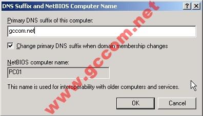 name bây giờ phải có thêm đuôi domain tương ứng với từng máy PC01: