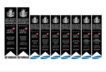 BÀI HỌC THÀNH CÔNG TỪ CBRE THÁI LAN Đạt giải thưởng bất động sản quốc tế và địa phương 2013 Summit International Awards, USA Marketing Effectiveness Award www.cbre.co.