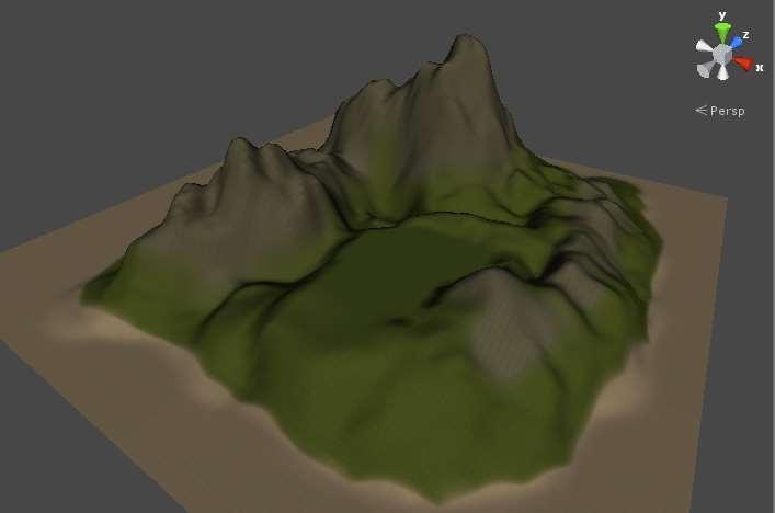 Tiếp theo, chúng ta sẽ sử dụng texture Grass&Rock để vẽ ở nhưng vùng núi