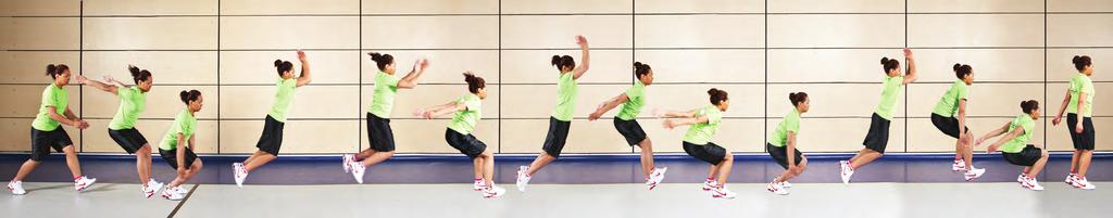 The jumping action must be from both legs simultaneously. At all times, from the start of the jump through to the completion of the third jump, both feet must stay together.