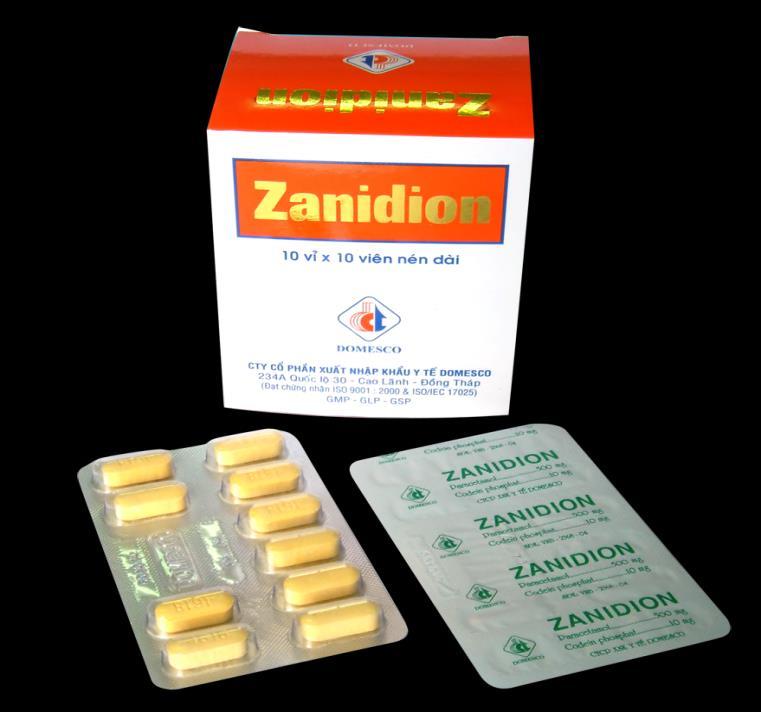 ZANIDION Thành phần: - Paracetamol 500mg - Codein phosphat.