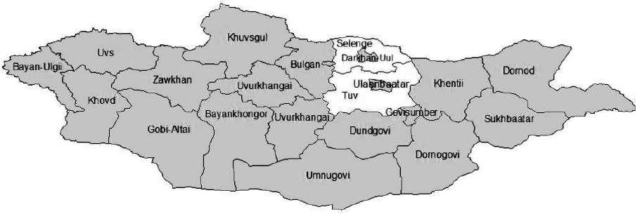cows in Mongolia. Totally 168 blood sera were collected from dairy cows in Selenge and Tuv provinces of Mongolia during 2013 and 2014 and used in this study.