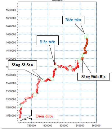 Hình 13: KQ KĐ trạm Kon Tum năm 2013 (NASH = 0,781) Kết quả tính toán hiệu chỉnh mô hình cho các trận lũ trên hệ thống sông Sê San tại các trạm Đăk Mốt, Kon Plông và Kon Tum tương đối tốt về tổng
