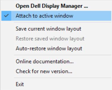 Gắn DDM vào Cư a sổ đang hoa t động (chỉ cho Windows 10) Biểu tươ ng DDM có thể đươ c đính kèm với cửa sổ đang hoa t động mà ba n đang làm việc.