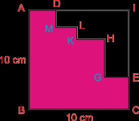 Ta kí hiệu các điểm như hình vẽ sau : Nhìn hình vẽ ta thấy : CE + GH + KL + MD = CE + EI = CI. EG + HK + LM + DA = ID + DA = IA.