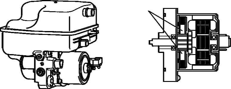 Chương 3: Hệ thống treo thủy lực điều khiển điện tử Motor xoắn cao. Sử dụng động cơ điện một chiều với 4 chổi than, độ bền cao và mô-men Chổi than Hình 3.