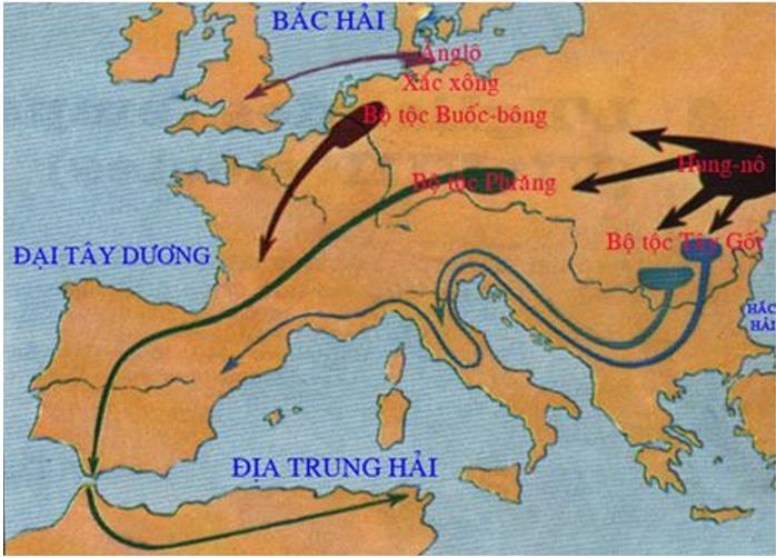 A. Quá trình phong kiến hóa ở Tây Âu B. Đế quốc Rôma cổ đại C. Sự xâm lược của các tộc người Giéc-man vào đế quốc Rôma D.