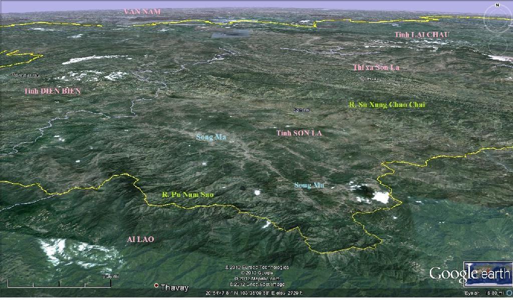 a - Các rặng núi ở thượng nguồn sông Mã Gồm hai rặng núi ở tỉnh Sơn La từ phía tây bắc xuống đông nam với sông Mã xen ở
