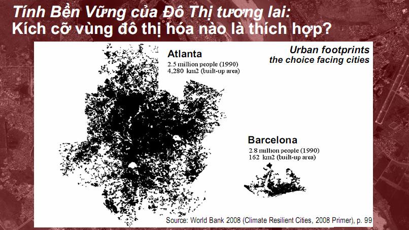 của thành phố công nghệ cao nên duy trì độ chặt chẽ. Sau đây là ví dụ về Atlanta về việc không nên để khu vực đô thị phát triển lộn xộn (xem hình 6).