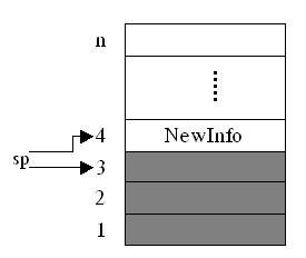 Hàm push trả về giá trị -1 nếu stack bị đầy hoặc trả về vị trí của phần tử mới thêm vào stack. Cài đặt 1: int push(item NewItem) 2: 3: int kq; 4: if (sp < (n 1)) 5: 6: sp++; 7: s[sp].info = item.