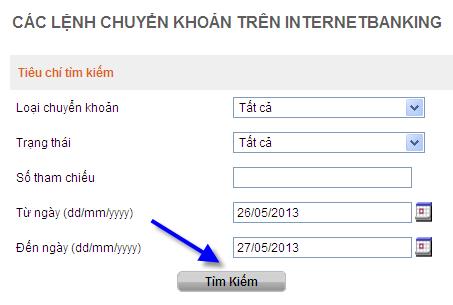 Hướng dẫn sử dụng dịch vụ ngân hàng điện tử ebank Internet Banking dành cho KHDN - Để xem chi tiết thông tin của 1 lệnh chuyển khoản đã