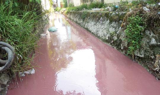 Nguồn nước tại cụm công nghiệp làng nghề Phong Khê (thành phố Bắc Ninh, tỉnh Bắc Ninh) bị ô nhiễm nghiêm trọng.