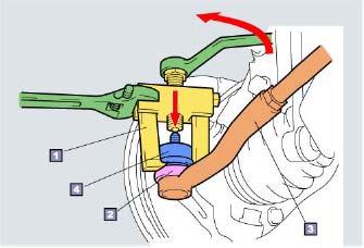 SST (Dụng cụ tháo đai ốc nối) Ống cấp áp suất Ống hồi 3. Tách đầu thanh nối (1) Tháo chốt chẻ và đai ốc xẻ rãnh.