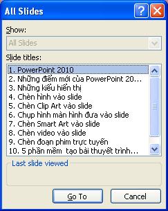 170 PowerPoint xây dựng rất nhiều phím tắt để hỗ trợ trong chế độ Slide Show. ng 15.