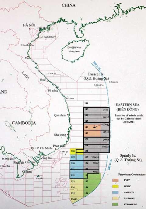 Trung Quốc ñã Năm 1992, ký hợp ñồng thăm dò dầu khí trong vùng Bãi Tư Chính và Nam Côn Sơn với công ty Crestone.