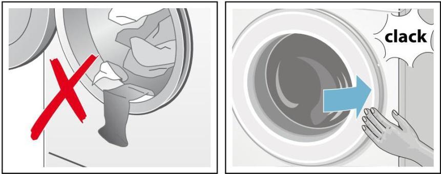 Cho quần áo, đồ giặt vào khoang - Mở cửa khoang giặt và đảm bảo khoang trống trước khi cho quần áo vào khoang máy giặt - Hãy chắc chắn rằng không có bất kỳ thứ