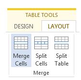 Nhấp phải chuột chọn Merge Cells. Hoặc nhấp chọn Tab Layout trên thanh Ribbon tìm tới nhóm Merger chọn nút Merger Cells.