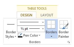 + Vẽ Border: Để hiệu chỉnh Border Microsoft Word 2013 còn cung cấp những công cụ rất mới và tiện ích. Các bạn hãy quan sát các công cụ trong nhóm Draw Borders.