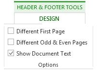 + Nhóm lệnh Options Different First Page: Tích chọn mục này để tạo Header, Footer riêng cho trang đầu tiên trong văn bản.