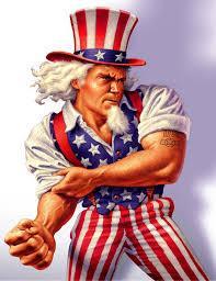 chữ Uncle Sam ám chỉ Chú Sam tức nước Mỹ.