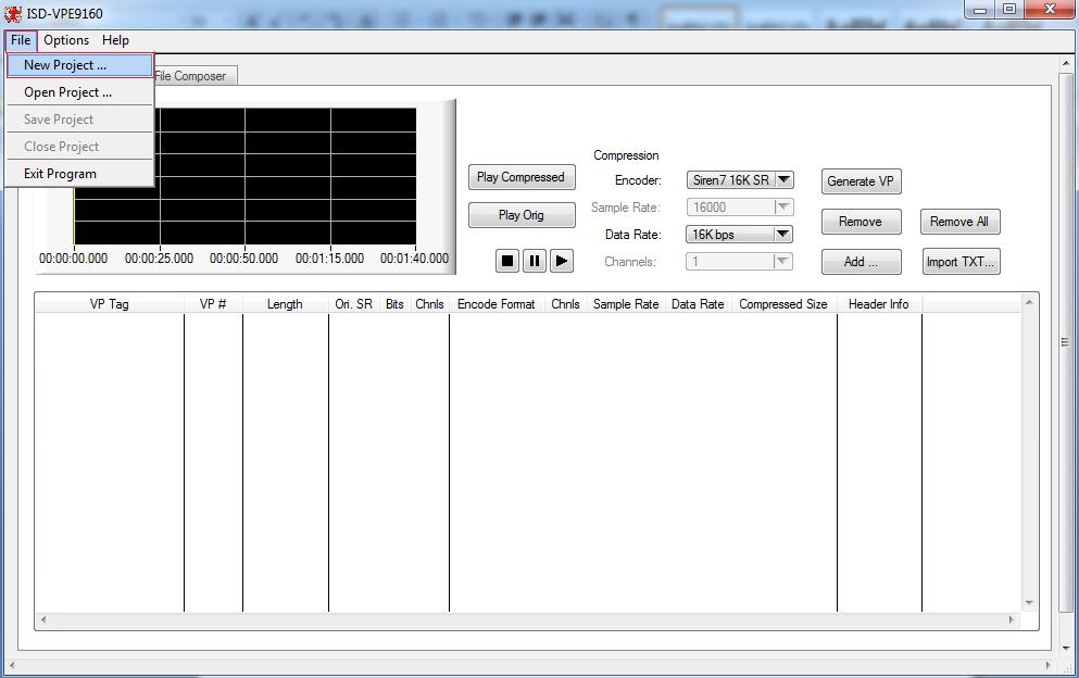 3.3 Hướng tạo file dữ liệu bằng ISD-VPE9160 Phần mềm là một công cụ hữu hiệu giúp tạo file dữ liệu nhạc một cách