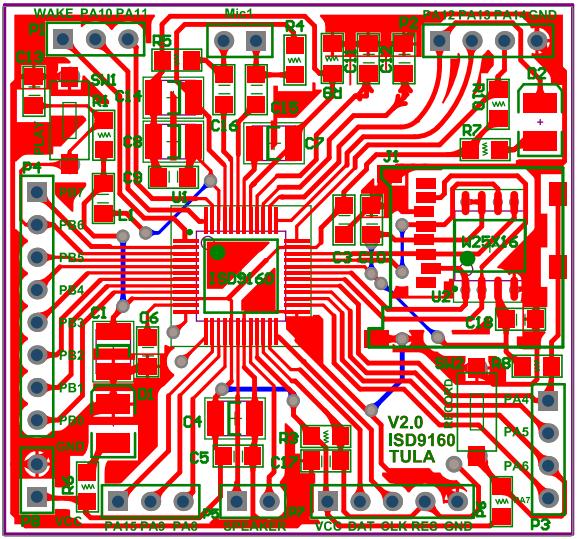 Hình 2.2 PCB board ISD9160 Công ty TNHH Giải pháp TULA(www.
