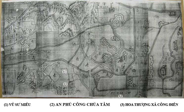 Ảnh 2: Bản đồ được vẽ thờikhải Định, đính kèm địa bộ làng Dương Xuân