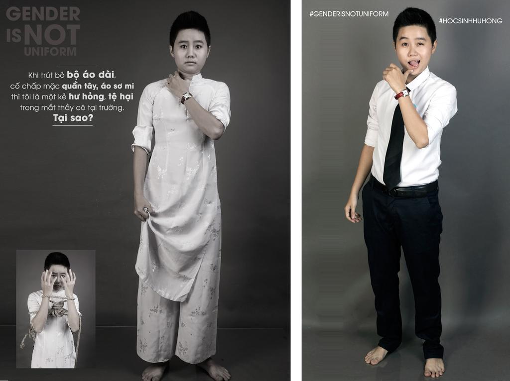 Hình 3: Một bức trong bộ ảnh Gender is not Uniform về vấn đề đồng