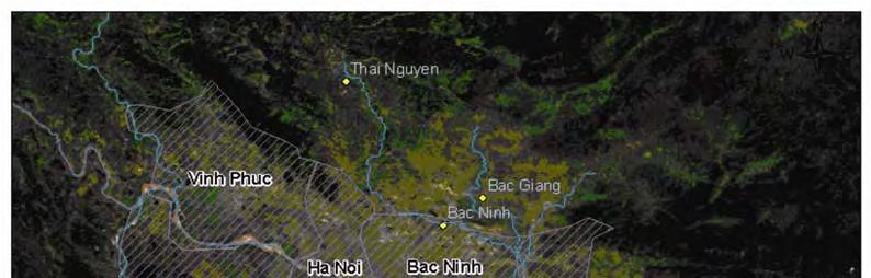 Đồ thị 6-1: Vùng nghiên cứu đồng bằng sông Hồng Chú thích: Nghiên cứu này chỉ xem xét những phần lãnh thổ của Việt Nam