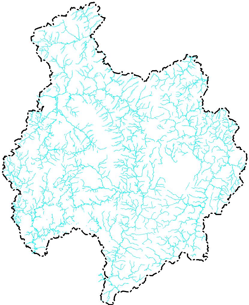 Hình 5: Sơ đồ phân bố mạng lưới thuỷ văn chính khu vực tỉnh Bắc Kạn.