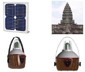 Hình 55. Đèn năng lượng mặt trời dùng bảng PV, ảnh nền: Đền Angko Wat Hình 56.