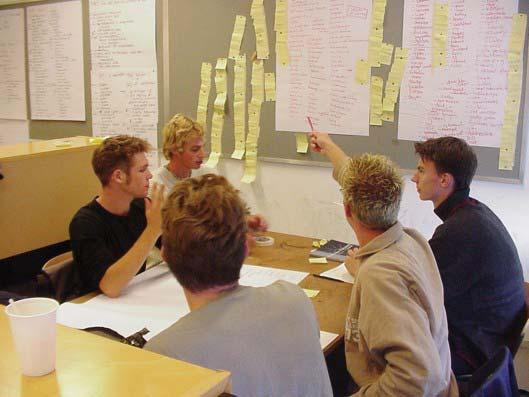 Nhóm thực hiện gồm có 6 người, mỗi người viết 3 ý tưởng trong vòng 5 phút lên một tờ giấy