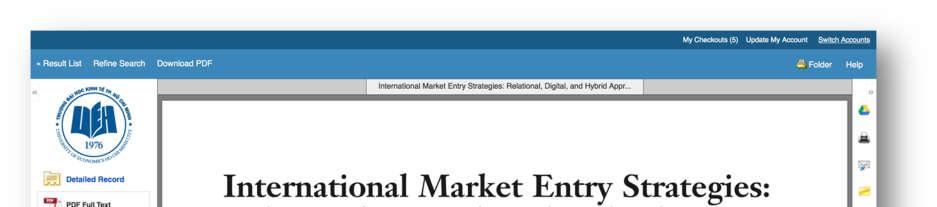 Bài tạp chí International Market Entry Strategies: Relational, Digital, and Hybrid Approaches của các tác giả Watson, Weaven, Perkins, Sardana,