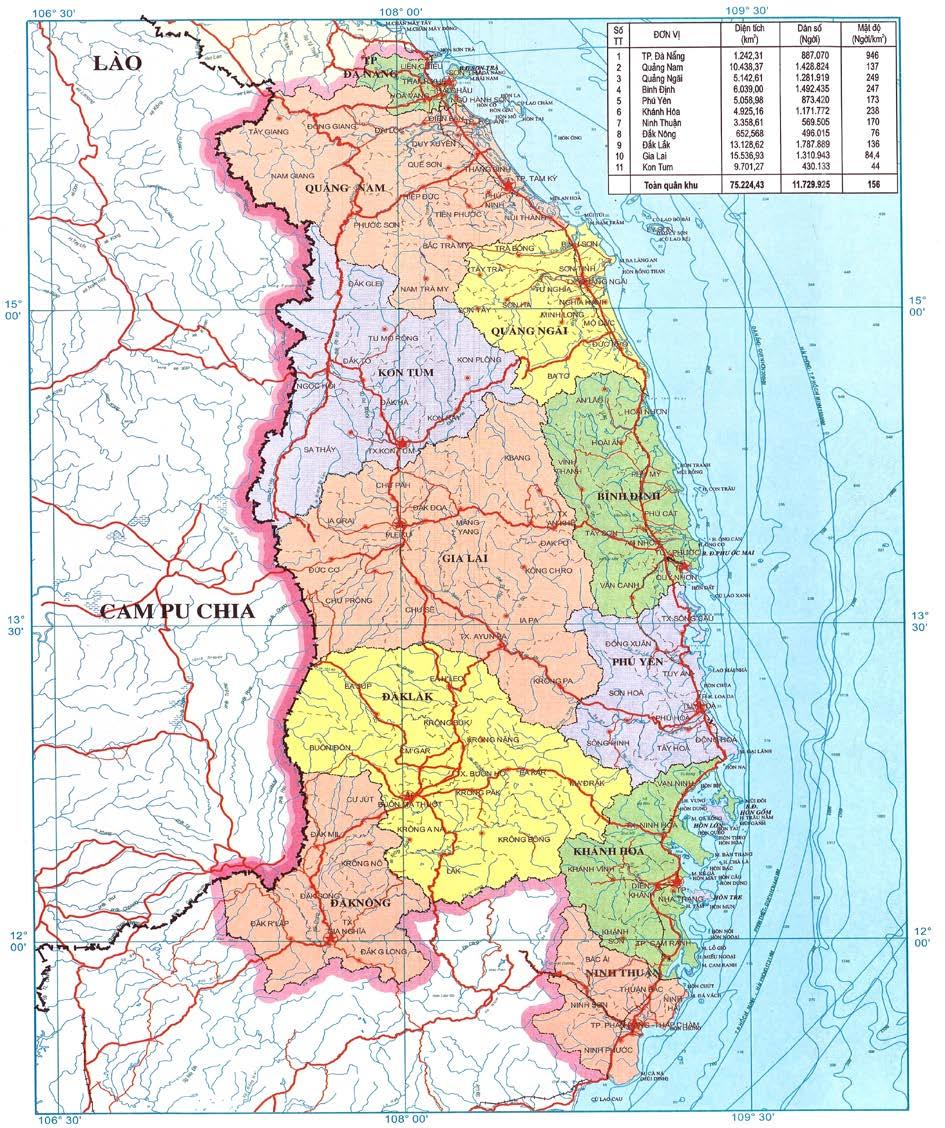 PHỤ LỤC 1 Bản đồ các tỉnh thuộc địa bàn Quân khu 5 Nguồn: Bản đồ phục vụ