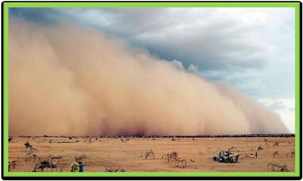 Bão cát sa mạc - Bão cát sa mạc thì nhiều người đã biết đến độ khủng khiếp của nó. Nhưng Bạn có biết gió xoáy mang theo các hạt cát có thể cắt làm xây xát phần da không được bảo vệ.