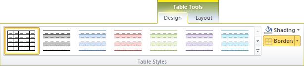 Định dạng Table: Sử dụng Ribbon Chọn bảng cần định