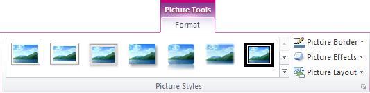 MS Word: Hình ảnh (Pictures) Định dạng hình ảnh: sử dụng Ribbon Picture Tools Format Nhóm Picture Styles: Tạo khung, kẻ đường viền và thêm các hiệu ứng cho hình