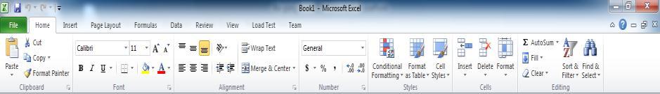 MS Excel: Tổng quan Giao diện chính của MS Excel 2010 5 Ribbon là gì?